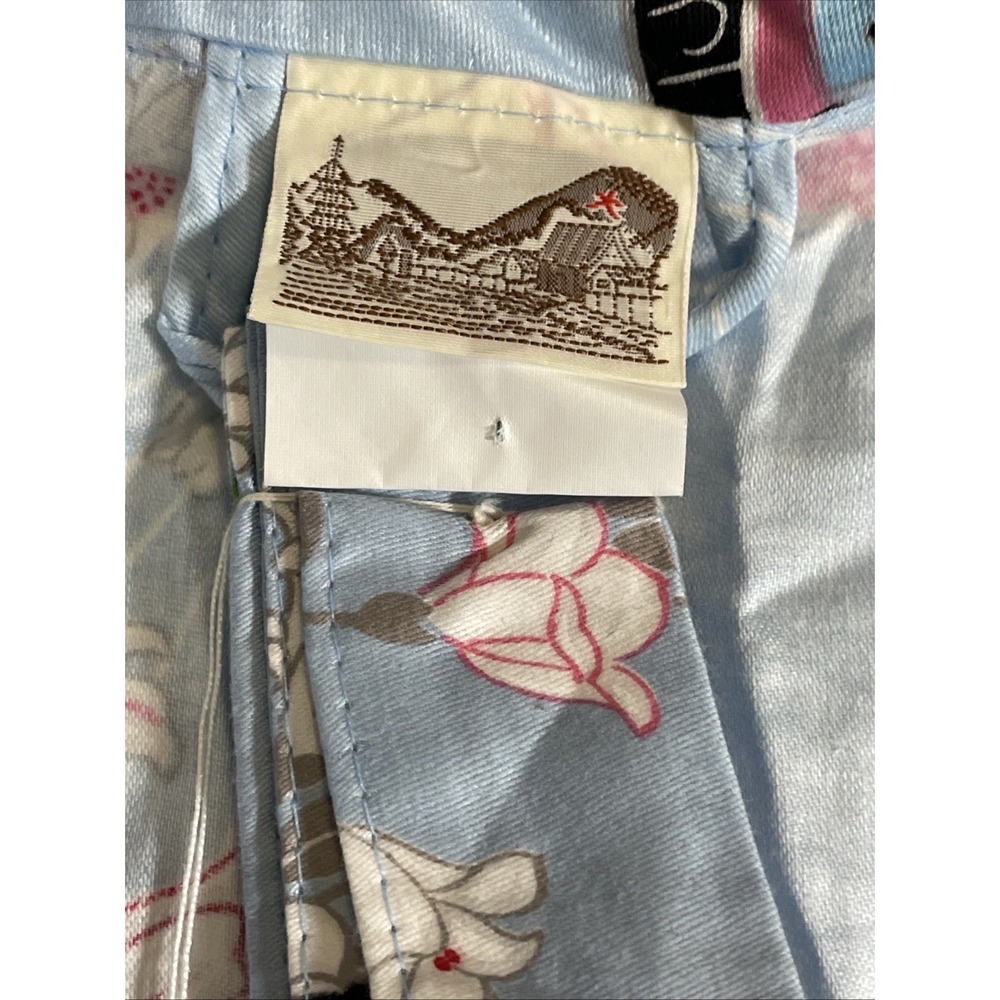 Amita Kyoto Tokyo 100% Cotton Blue Floral Kimono Women's Large NWT - Picture 6 of 11